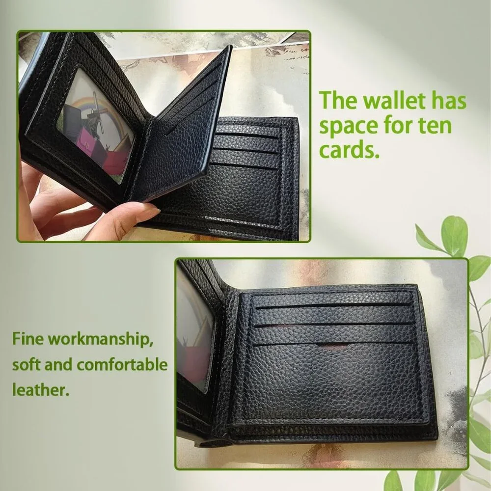 Men's 3D Black Magical Horror Demon Eyes Genuine Leather Handmade Custom Wallet